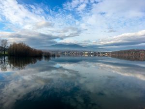 Le lac de Michelbach en hiver