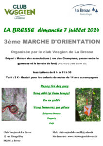 Marche d'orientation à la Bresse le 7 juillet 2024
